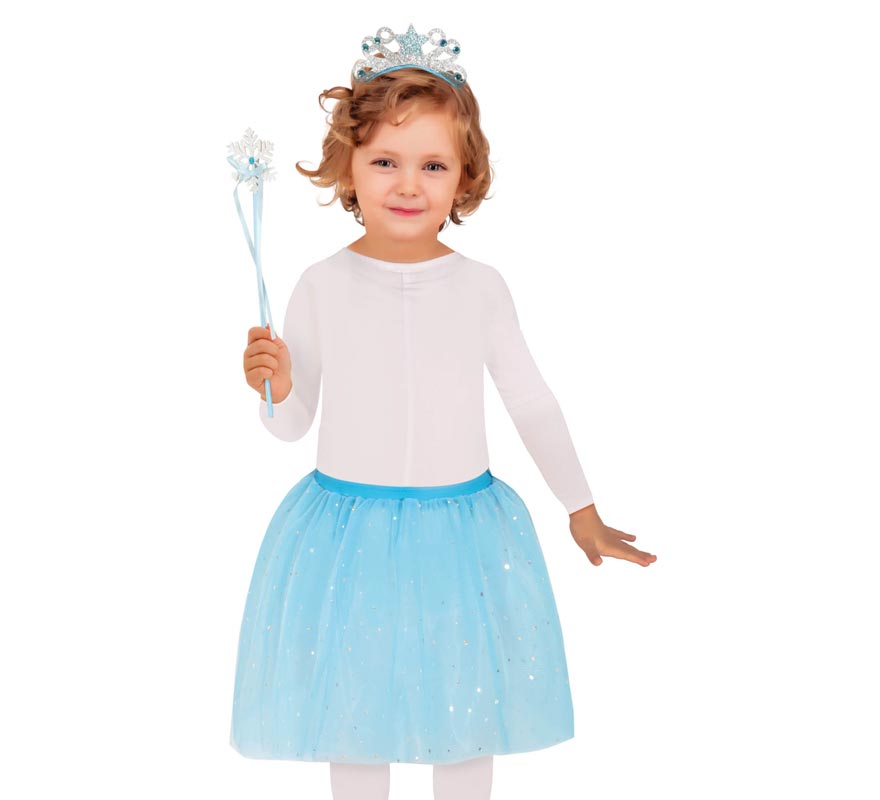 Kit Fada Azul Infantil: Tiara, Varinha e Tutu