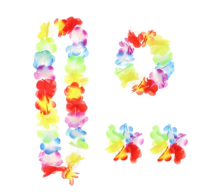Multicolor Hawaii Kit: Necklace, Bracelet and Earrings