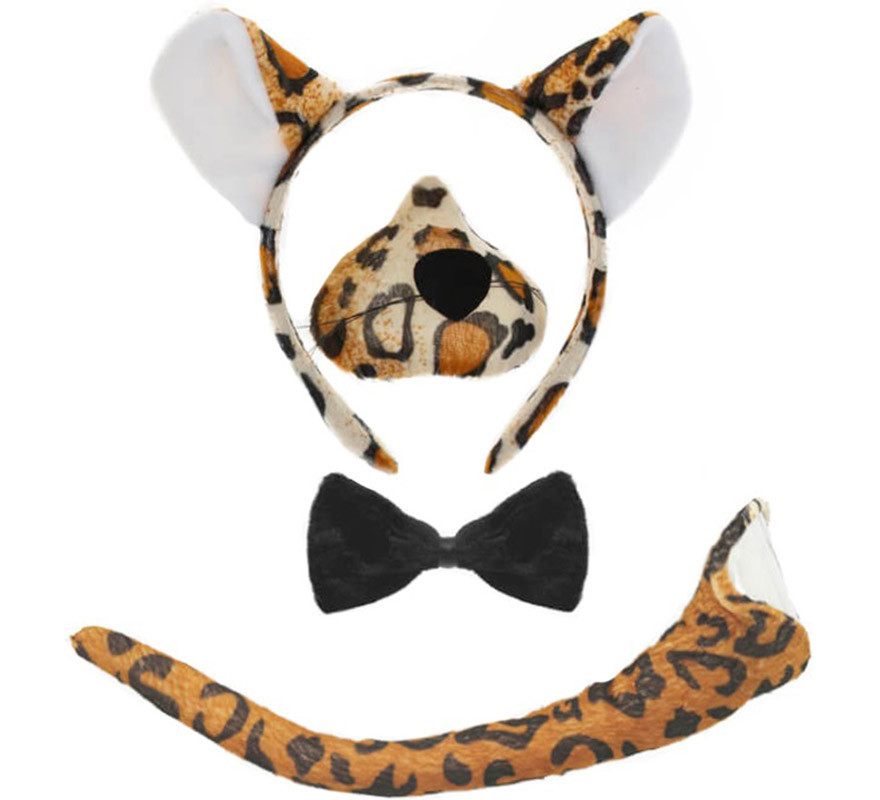 Leopard Kit: Headband, Nose, Bow Tie and Tail