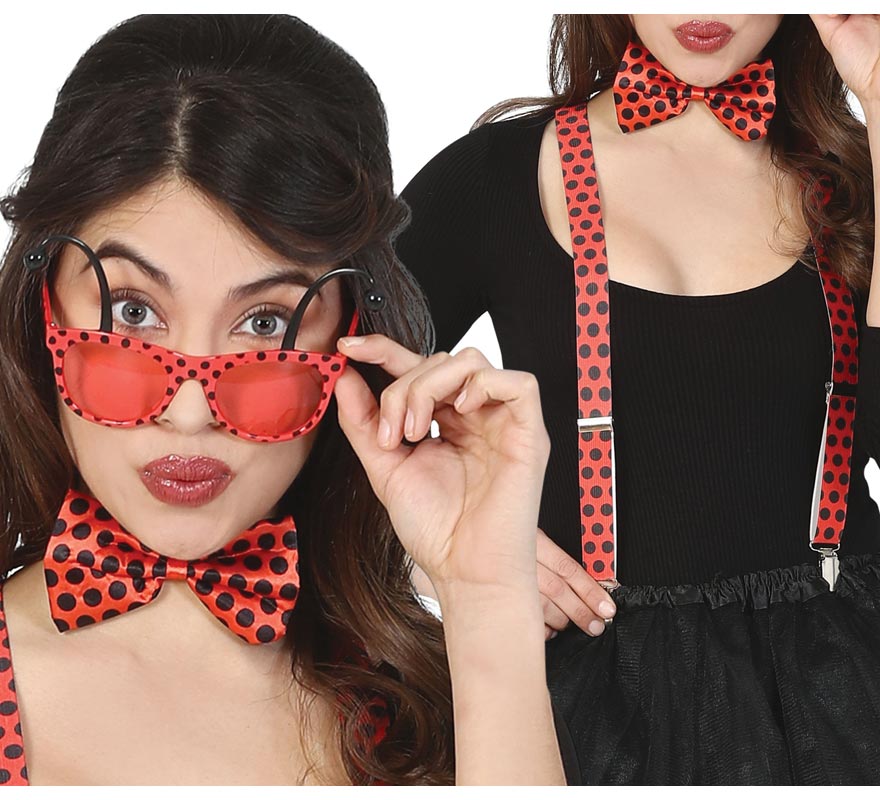 Ladybug Kit: Glasses, Bow Tie and Suspenders
