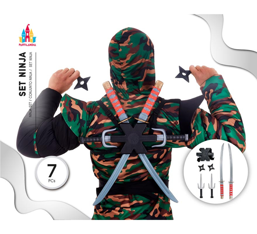 Ninja Kit: 2 Swords, 2 Stars, 2 Knives and 1 Weapon Vest