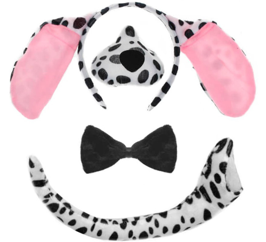 Dalmatian Dog Kit: Headband, Nose, Bow Tie and Tail