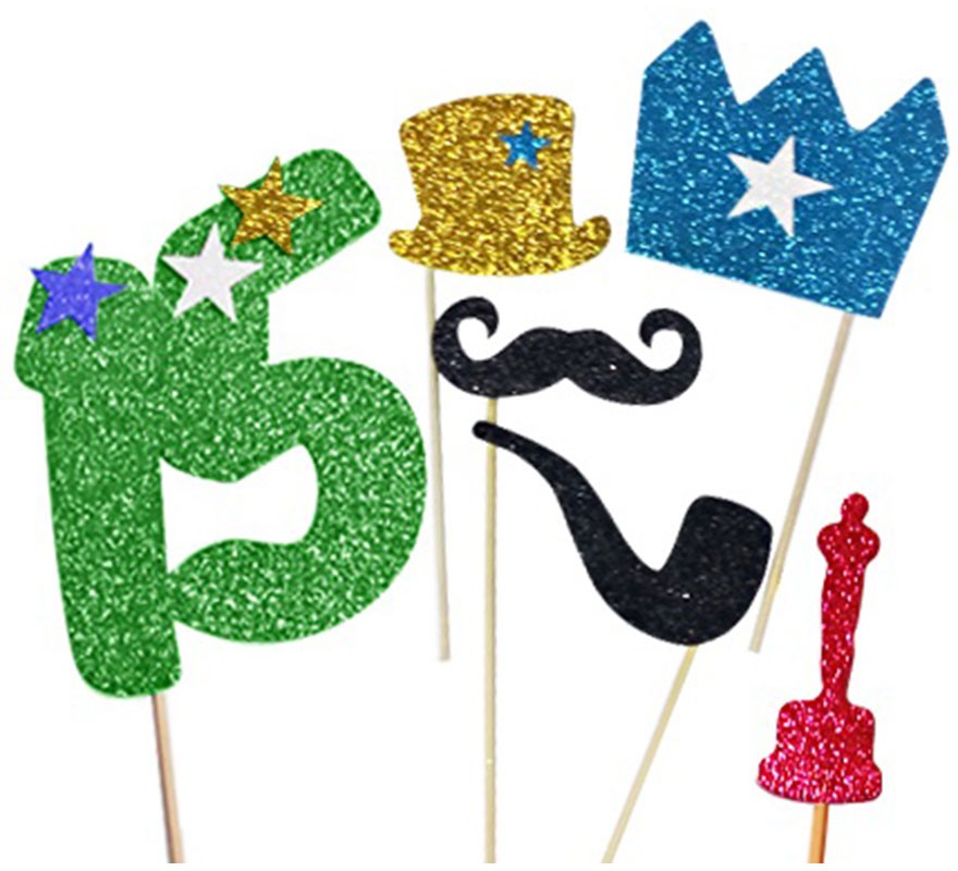 Happy 15 Years Boy Photocall Kit with 6 Pieces