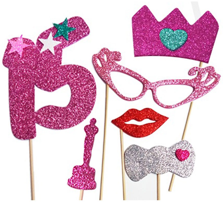 Feliz Kit de Photocall para Meninas de 15 Anos com 6 Peças