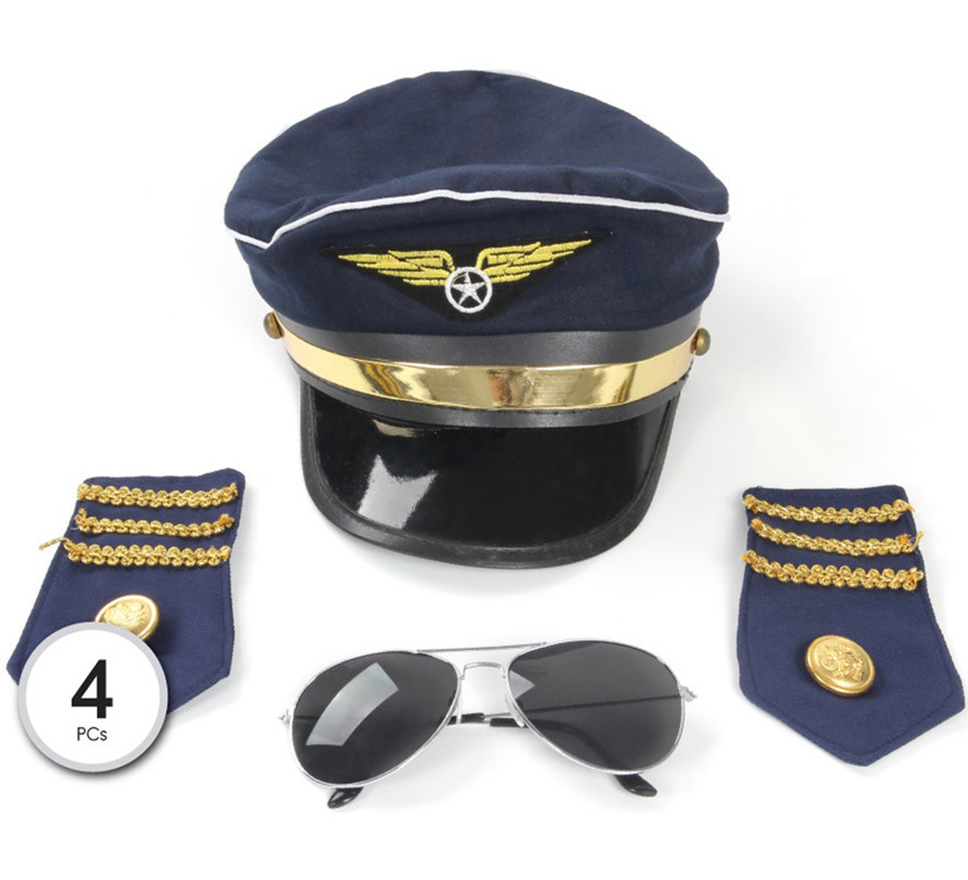 Air Pilot Kit: Cap, Goggles and Shoulder Badges Air Pilot Kit: Cap, Goggles and Shoulder Badges