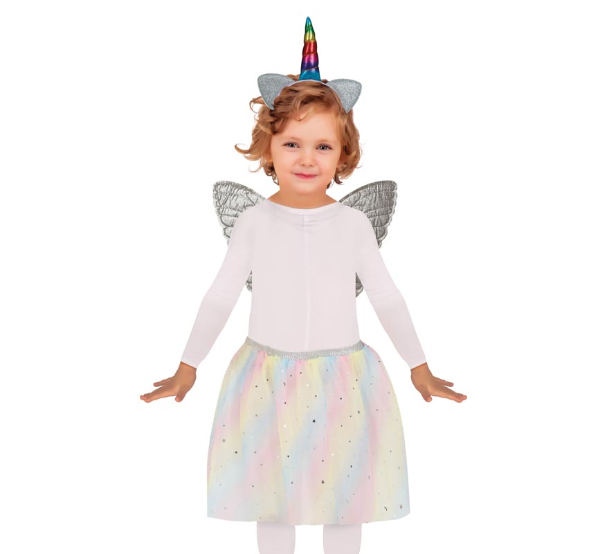 Kit Unicórnio Infantil: Tiara, Asas e Tutu