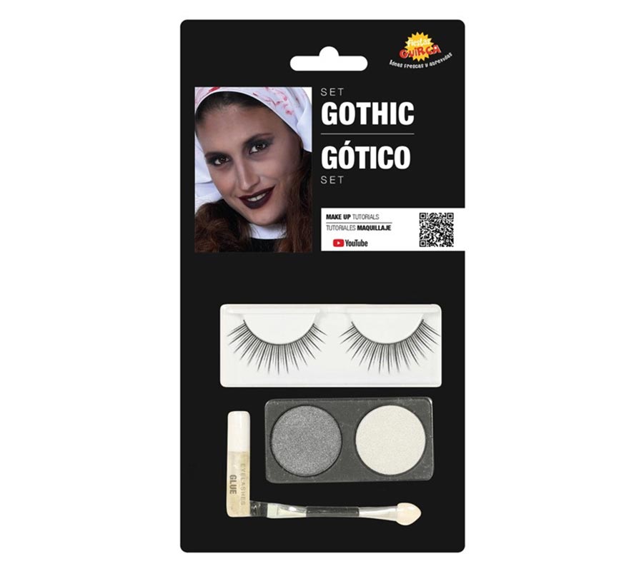 Makeup Kit: Silver and White, Eyelashes, Glue, Brush