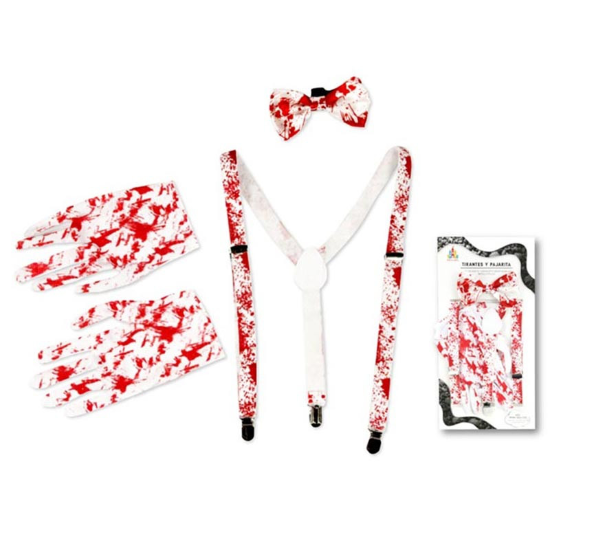 Kit de Sangue: Suspensórios, Gravata Borboleta e Luvas