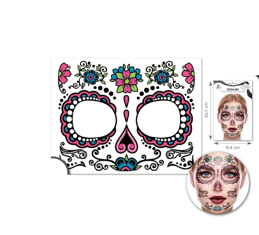 Kit de tatuagem facial Catrina rosa Kit de tatuagem facial Catrina rosa