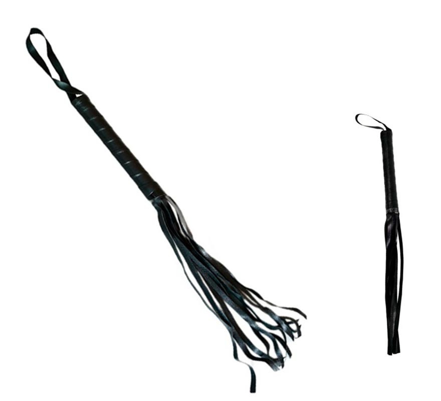 Short black whip of 41 cm