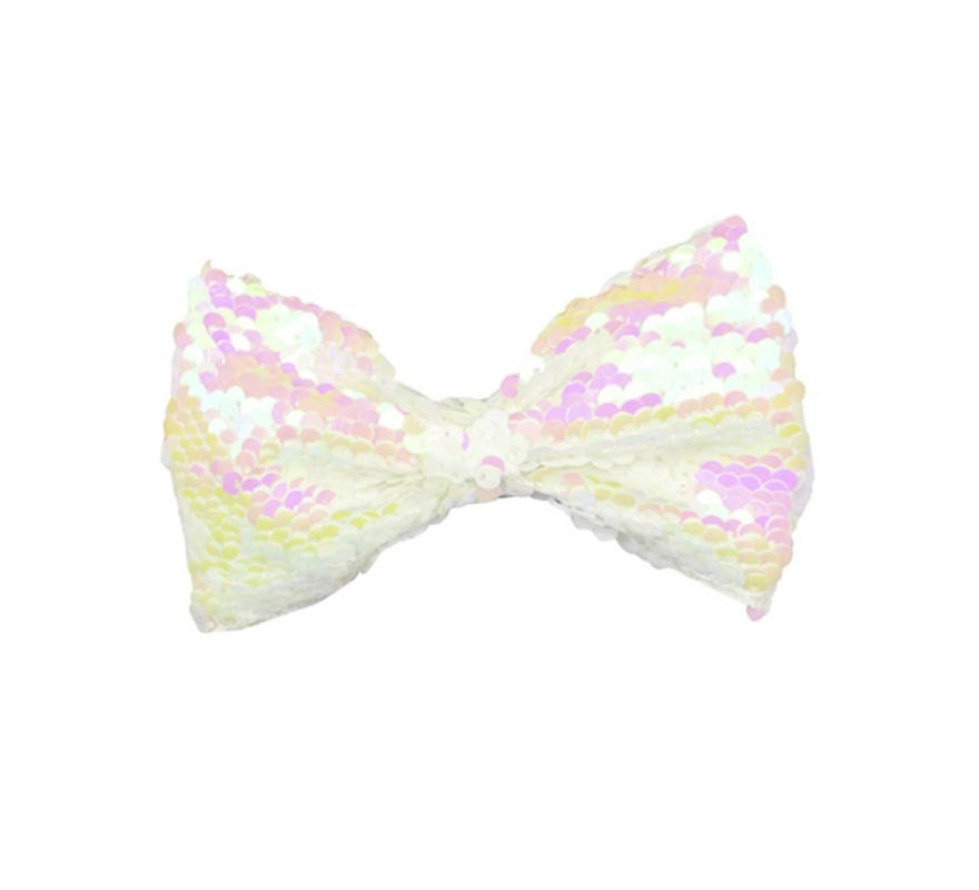 12 cm pearl effect white bling bling bow