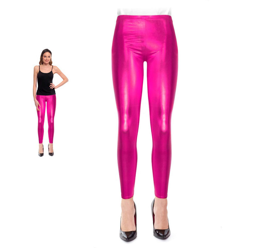 Fuchsia Metallic Leggings for women