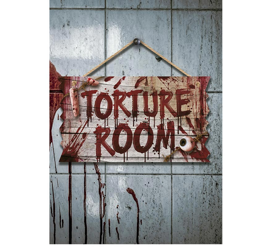 '''Torture Room'' wooden sign 35x20 cm'