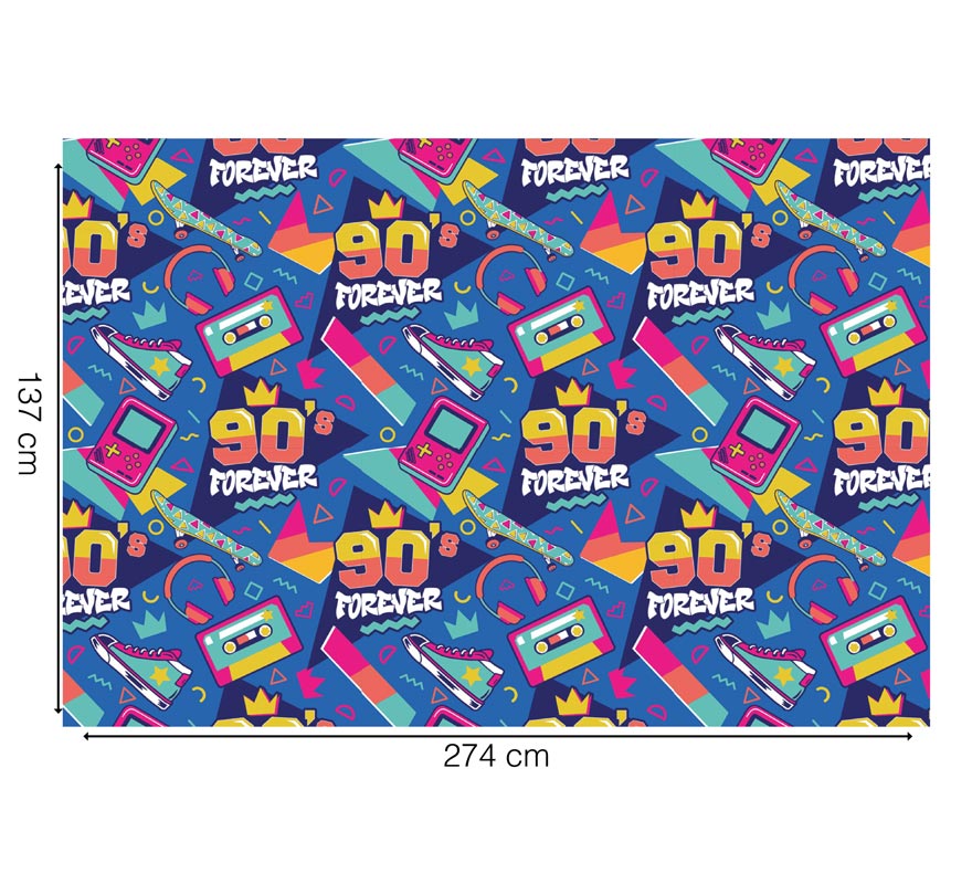 Toalha de mesa dos anos 90 137x274 cm