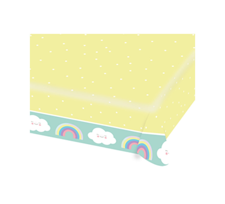 Rainbow and Cloud Paper Tablecloth 115x175 cm