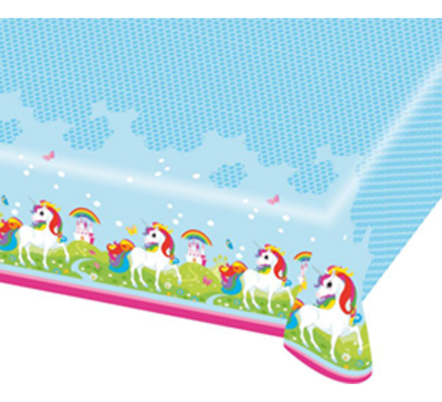 Toalha de Mesa Plástica Unicórnio 120x180 cm