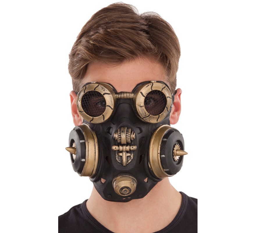 Máscara de Gás Steampunk Preta