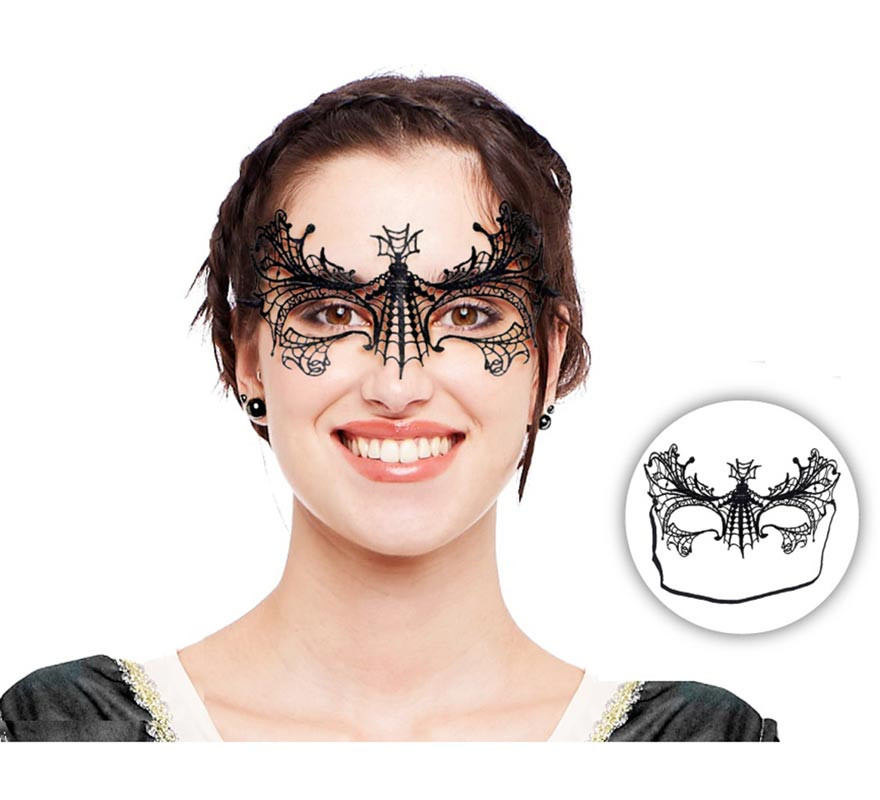 Máscara de aranha de renda preta Máscara de aranha de renda preta