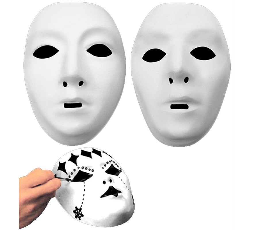 White painting mask in 2 assorted models