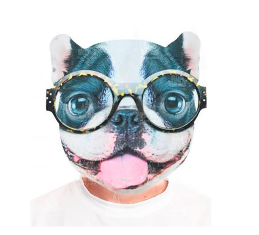 Máscara de Bulldog com estampa de língua rosa Máscara de Bulldog com estampa de língua rosa