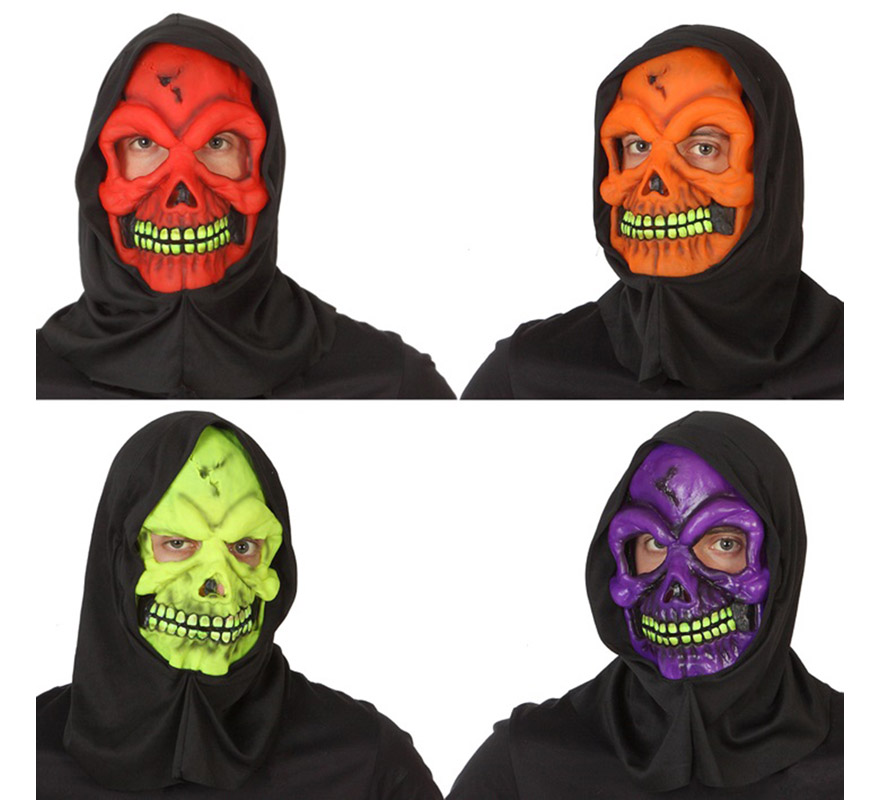 Skull mask with hood 4 assorted colors