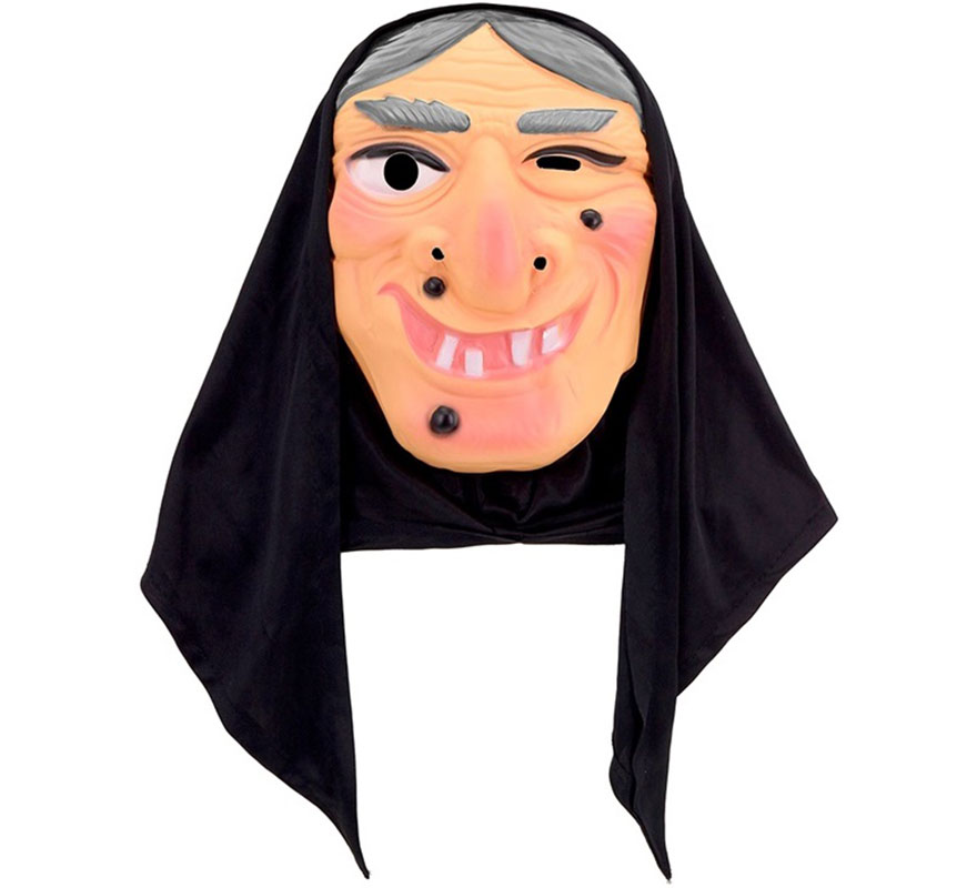 Old Woman Mask with Plastic Handkerchief