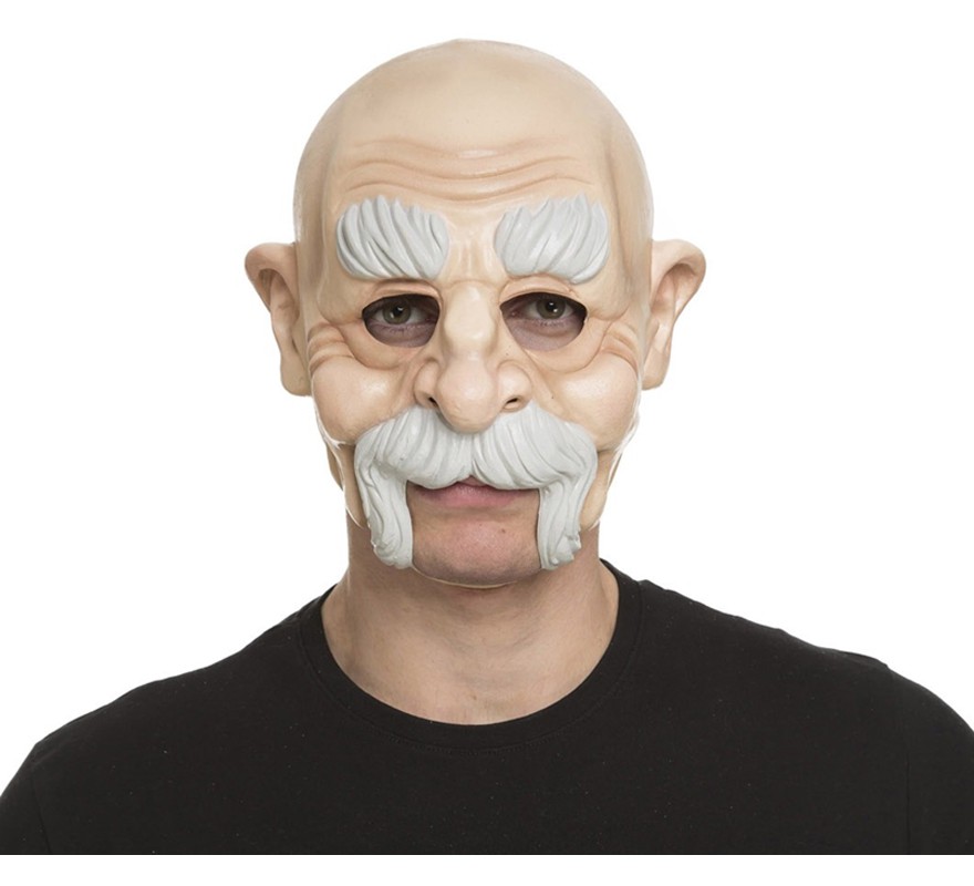 Old Man Mask with Mustache without Chin