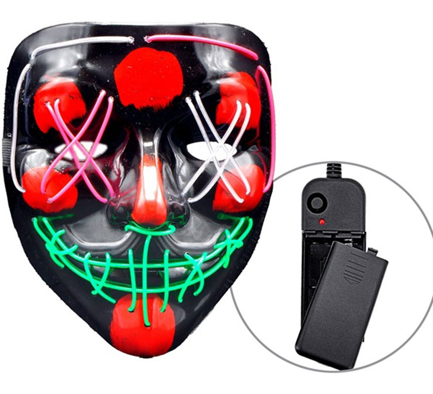 Máscara Assassina Aterrorizante com LEDs Multicoloridos