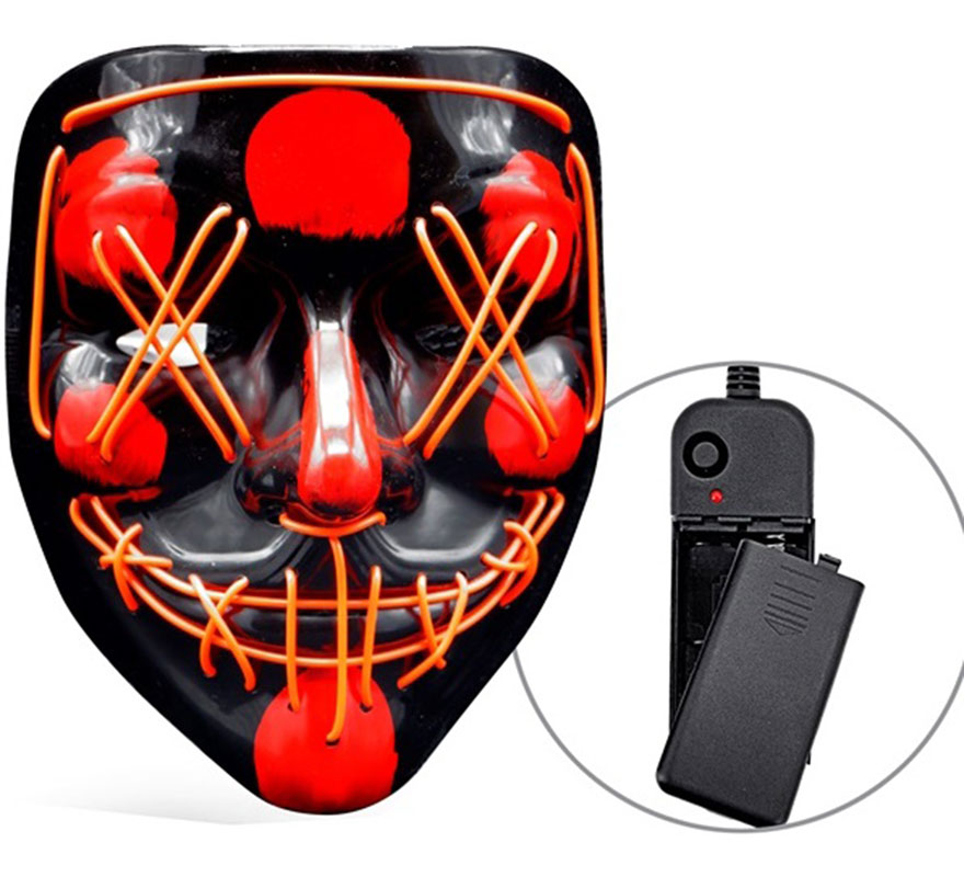 Máscara Assassina Assustadora com LED Vermelho Máscara Assassina Assustadora com LED Vermelho