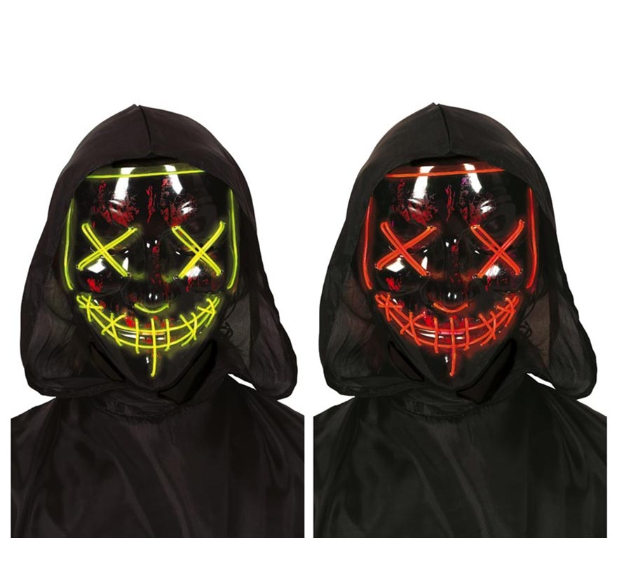 Máscara de assassino com luz em 2 modelos variados