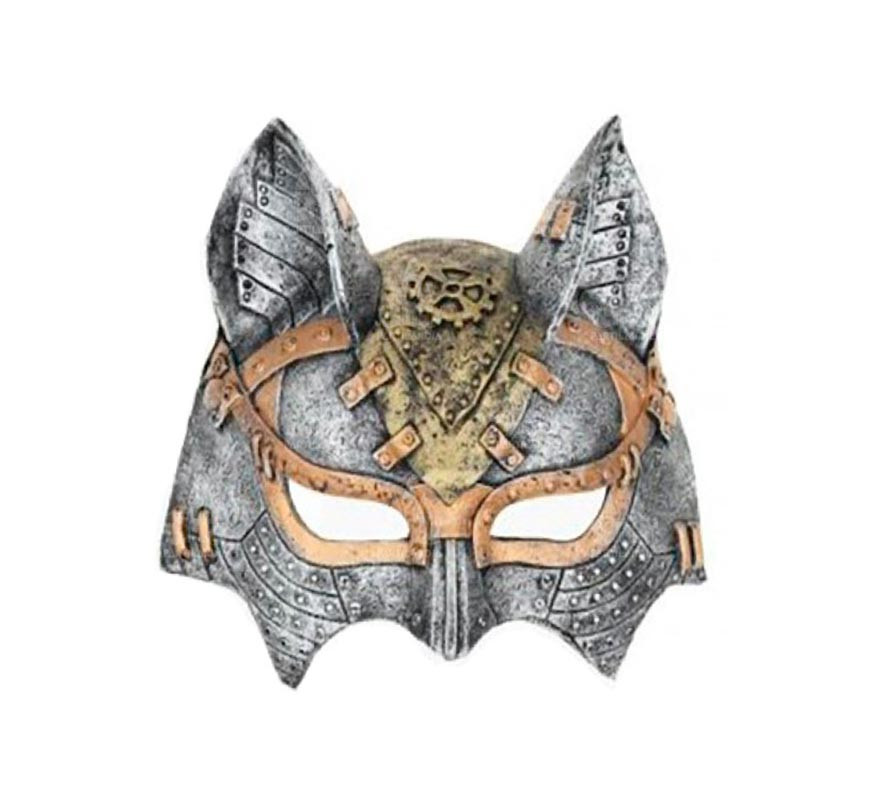 Máscara Metálica de Cavaleiro Gato