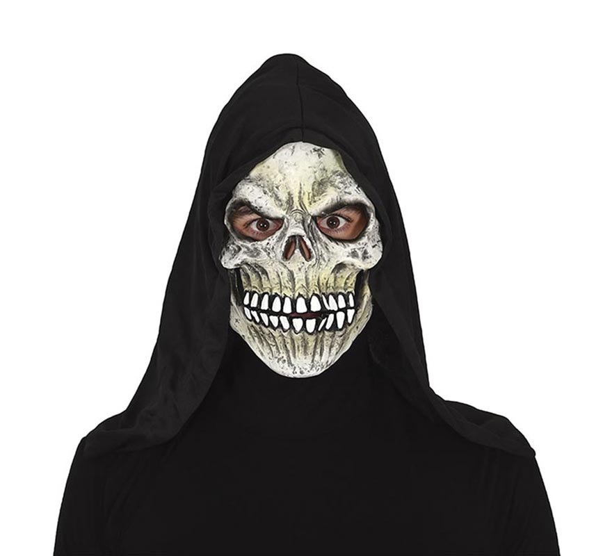 Máscara de esqueleto de demônio com capuz de pvc Máscara de esqueleto de demônio com capuz de pvc