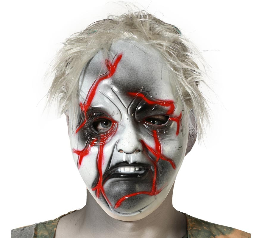 Máscara de fantasma ou zumbi com feridas
