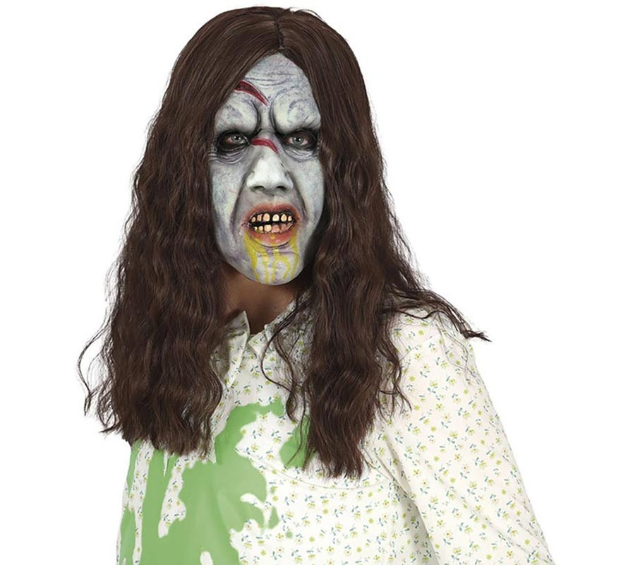 Possessed Girl Mask with latex hair Possessed Girl Mask with latex hair