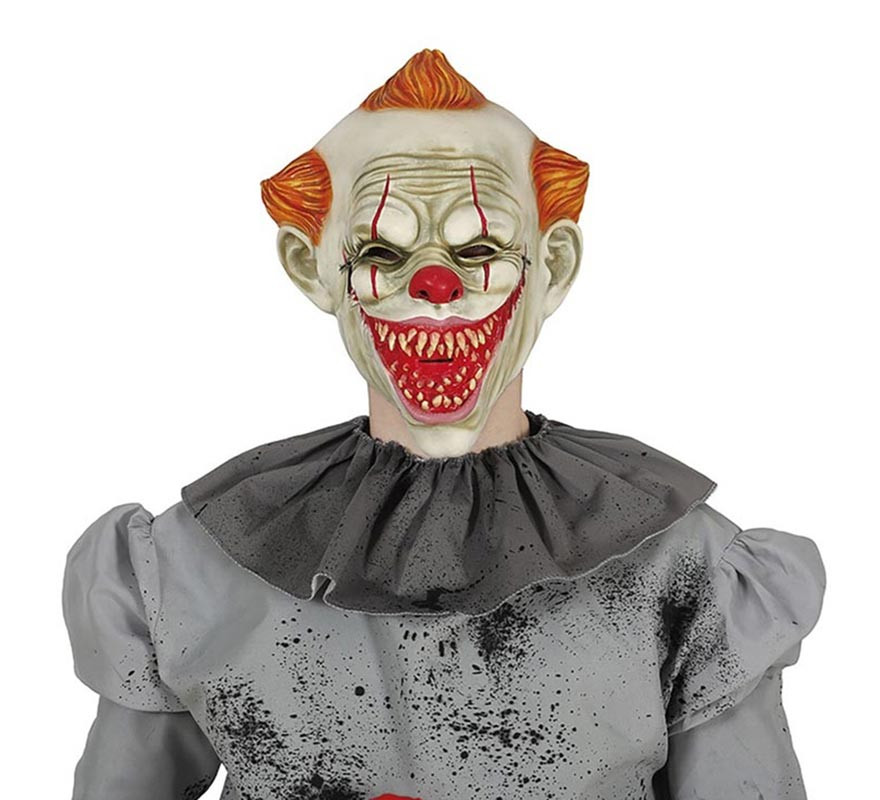 Máscara de palhaço assassino laranja látex