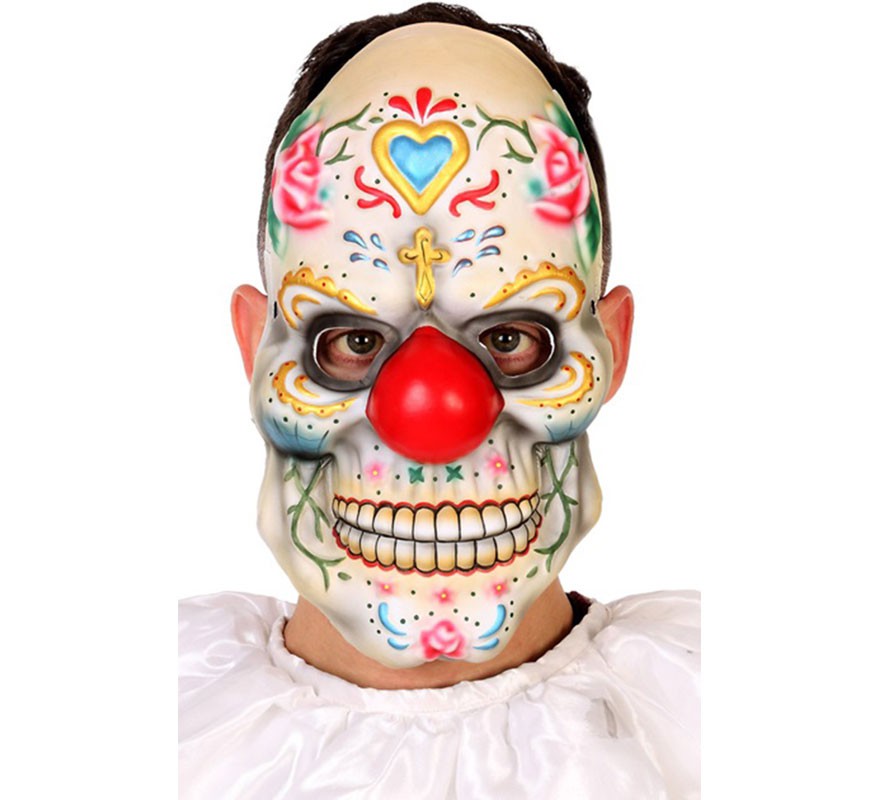 Adult Day of the Dead Clown Mask