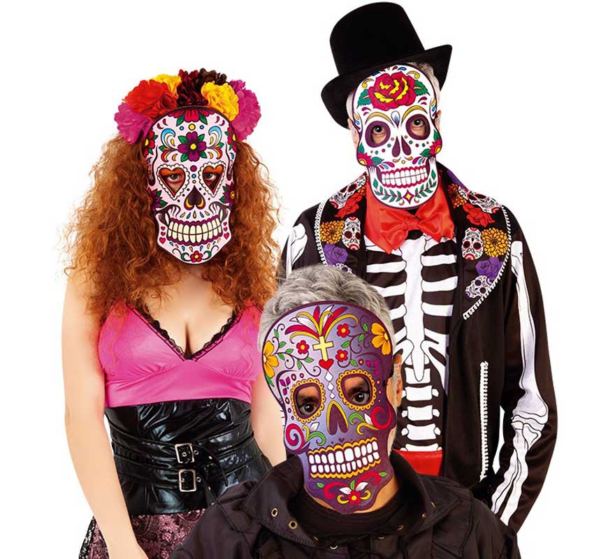 Máscara do dia dos mortos em modelos variados