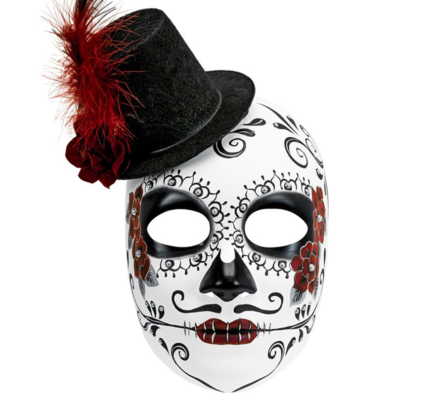 Day of the Dead Mask with Sombrero