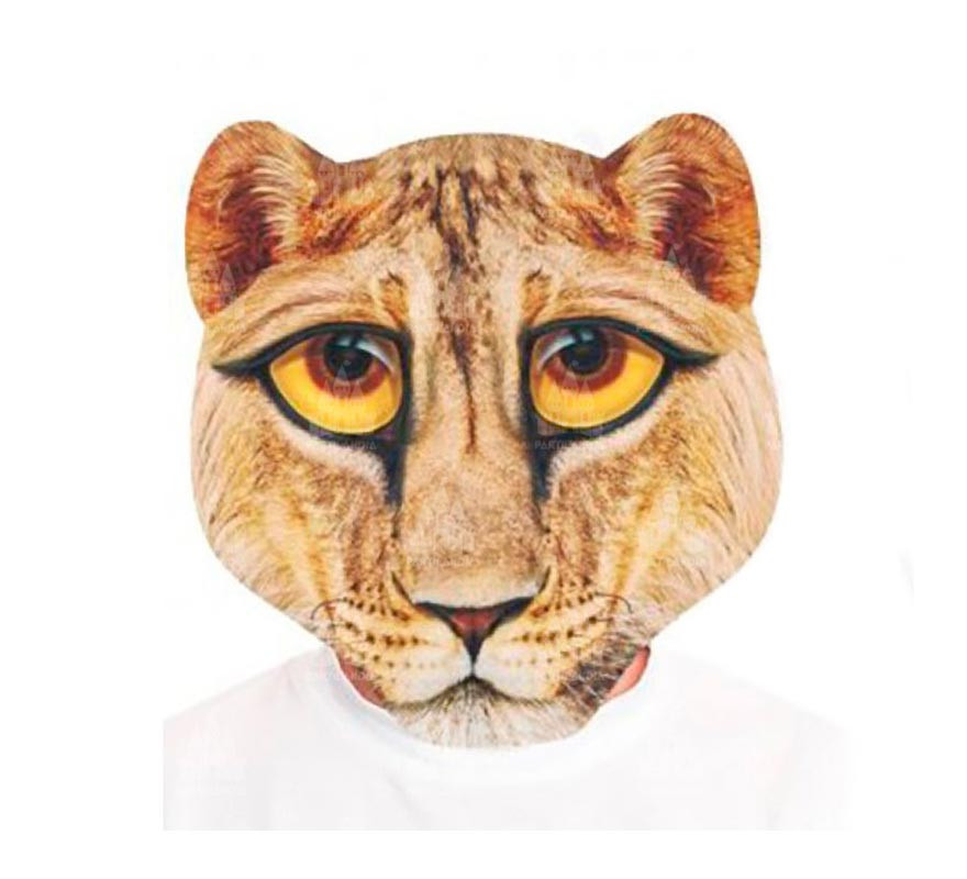 Máscara de leão com olhos grandes estampada
