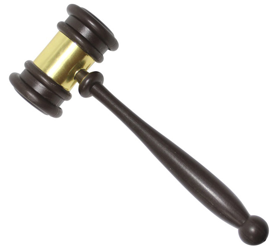 Martelo de juiz preto e dourado
