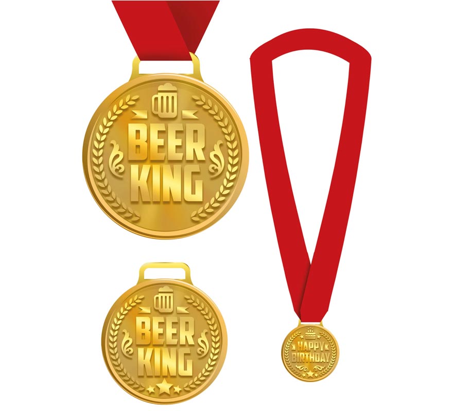 Beer King Medal with Red Ribbon Beer King Medal with Red Ribbon