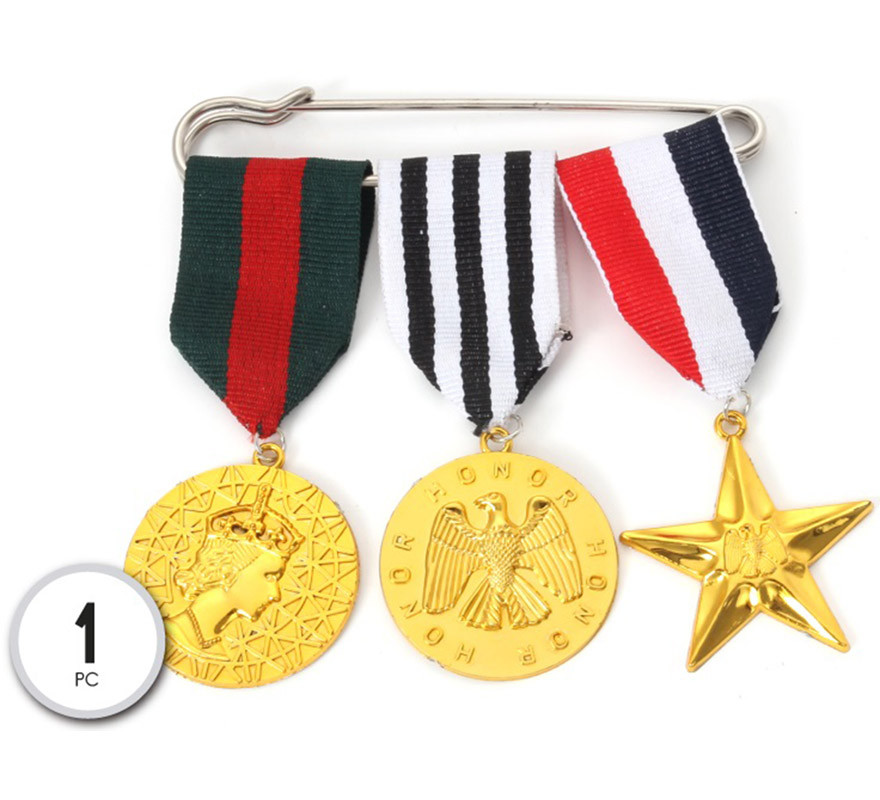 Golden Military Honor Medals with ribbon Golden Military Honor Medals with ribbon