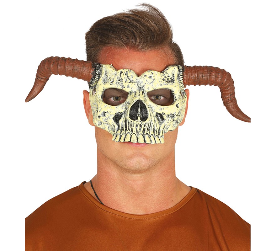 Half Skull Mask with Horns