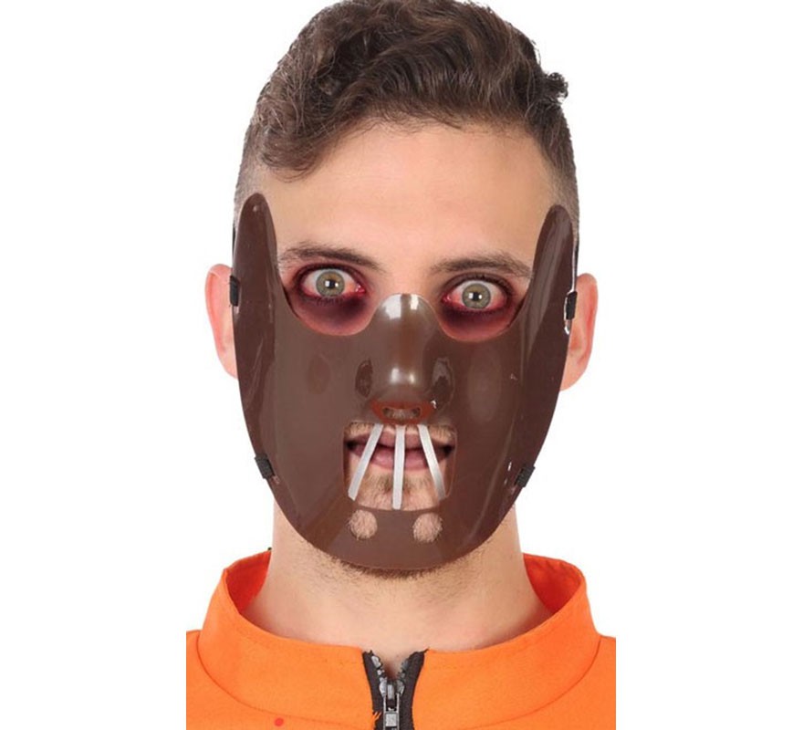 Máscara de prisioneiro louco meio marrom