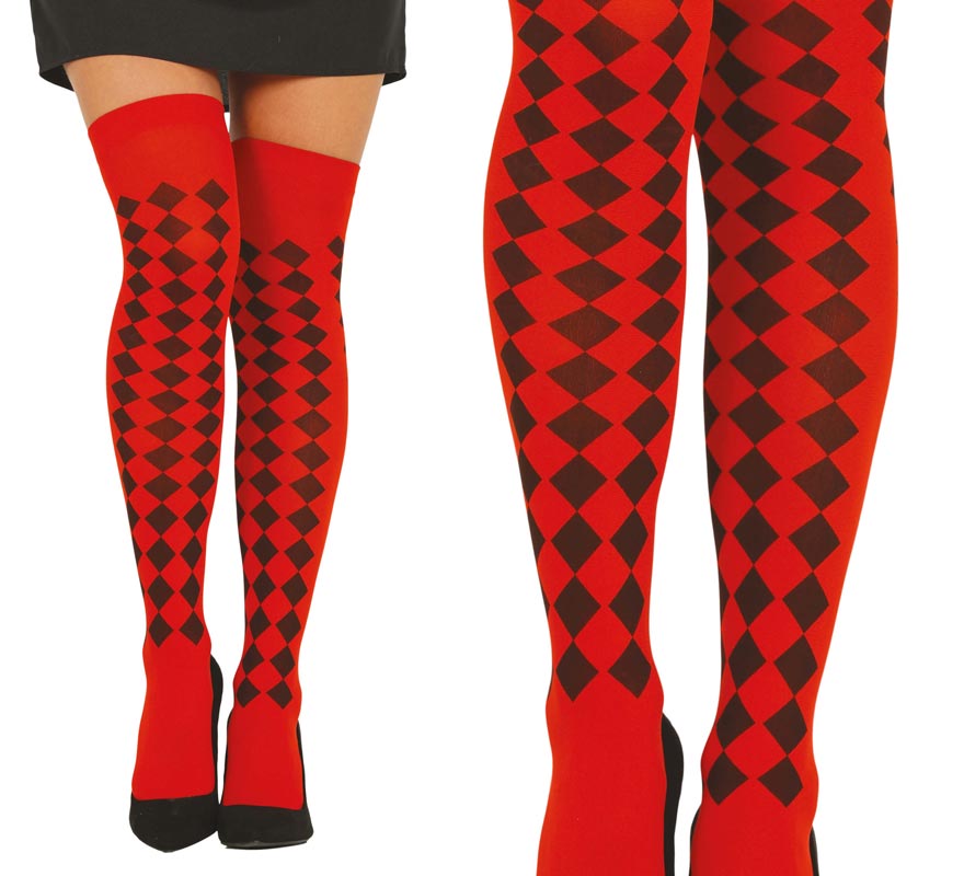 Meias vermelhas com losangos Meias vermelhas com losangos