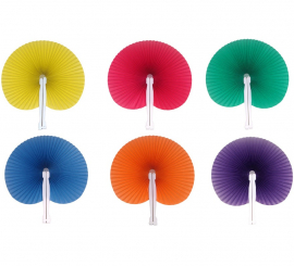 Ventilador de papel Pai pai em várias cores