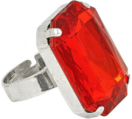 Anel com pedra vermelha
