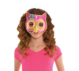 Máscara de coruja com lantejoulas