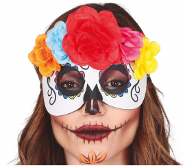 Catrina Mask with Flowers