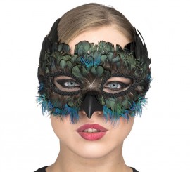 Peacock Mask with Feathers